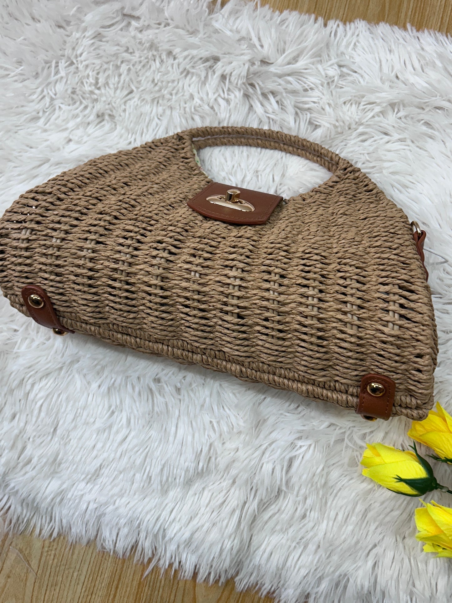 BORSA RAFIA MEZZALUNA