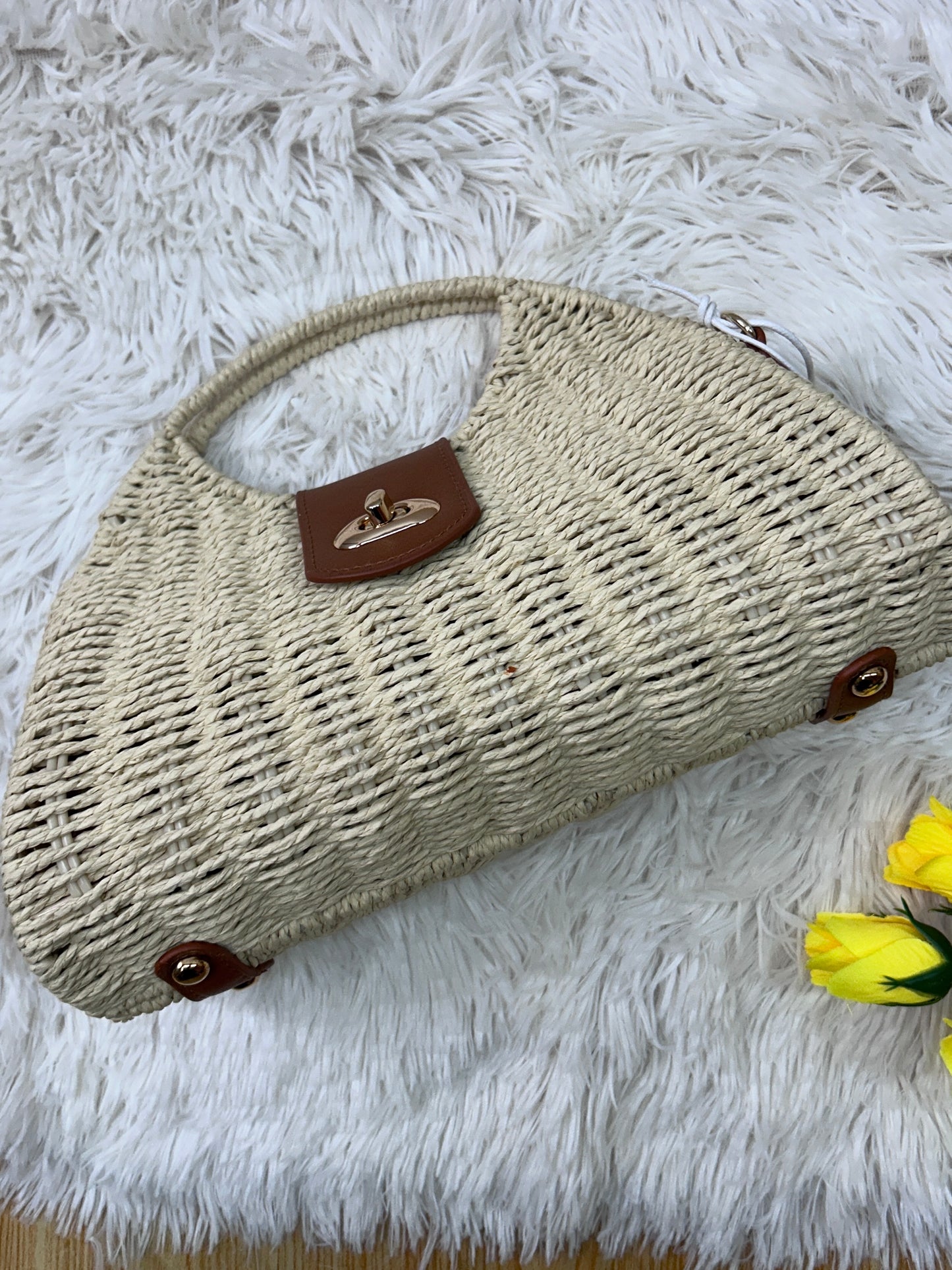 BORSA RAFIA MEZZALUNA