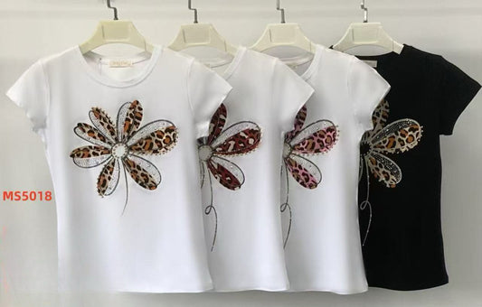 ART:MS5018| T-SHIRT CON STAMPA FIORE